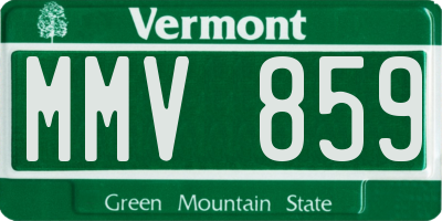 VT license plate MMV859