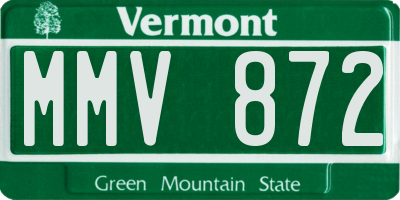 VT license plate MMV872