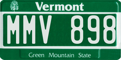 VT license plate MMV898
