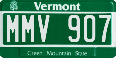 VT license plate MMV907