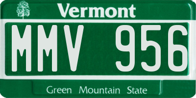 VT license plate MMV956