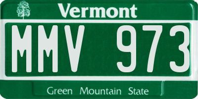 VT license plate MMV973