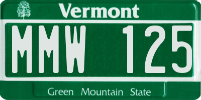 VT license plate MMW125