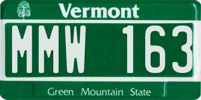 VT license plate MMW163