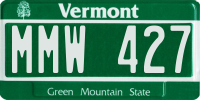 VT license plate MMW427