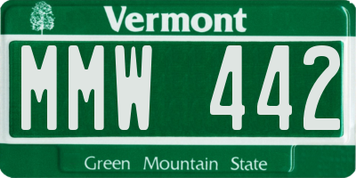 VT license plate MMW442