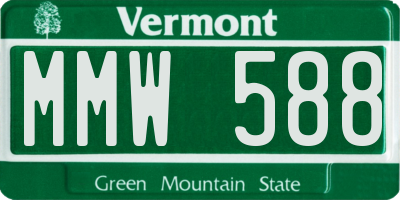 VT license plate MMW588