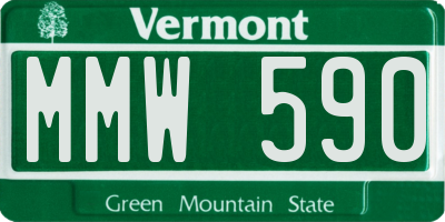 VT license plate MMW590