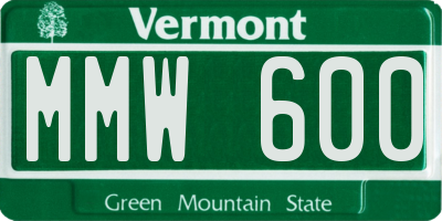 VT license plate MMW600