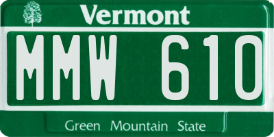VT license plate MMW610