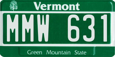VT license plate MMW631