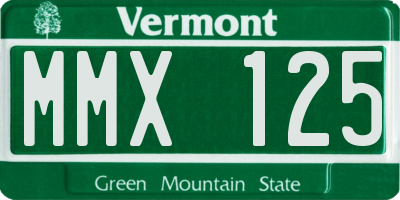 VT license plate MMX125
