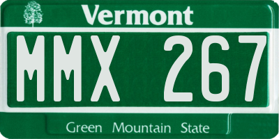 VT license plate MMX267