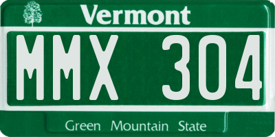 VT license plate MMX304