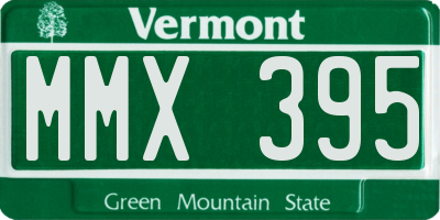 VT license plate MMX395