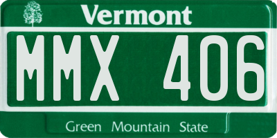 VT license plate MMX406