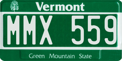 VT license plate MMX559