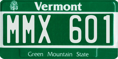 VT license plate MMX601