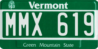 VT license plate MMX619