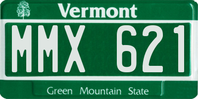 VT license plate MMX621