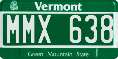 VT license plate MMX638