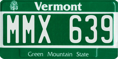 VT license plate MMX639