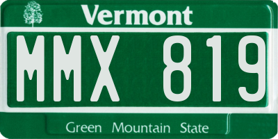 VT license plate MMX819