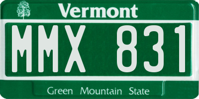 VT license plate MMX831