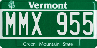 VT license plate MMX955