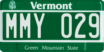 VT license plate MMY029
