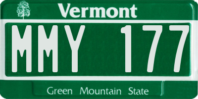 VT license plate MMY177