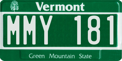 VT license plate MMY181