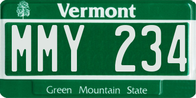 VT license plate MMY234