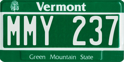 VT license plate MMY237