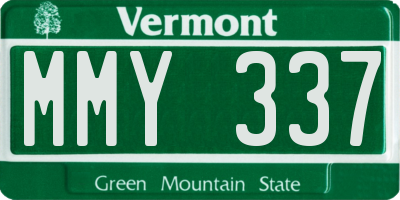 VT license plate MMY337