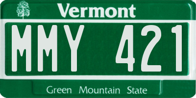 VT license plate MMY421