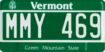 VT license plate MMY469