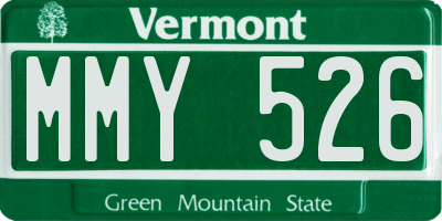 VT license plate MMY526
