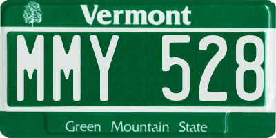 VT license plate MMY528