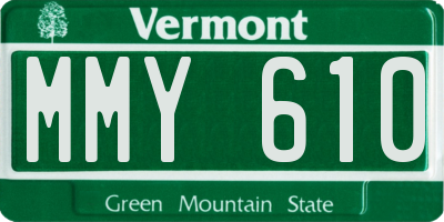 VT license plate MMY610