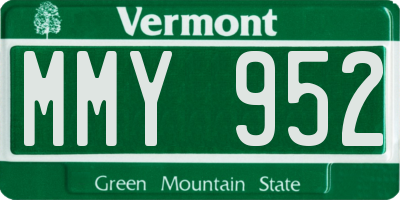 VT license plate MMY952