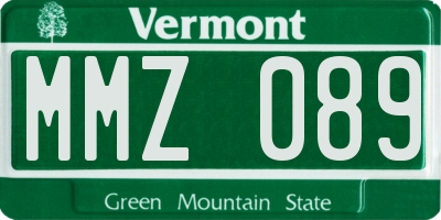 VT license plate MMZ089