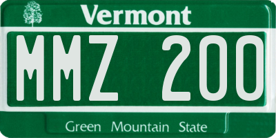 VT license plate MMZ200