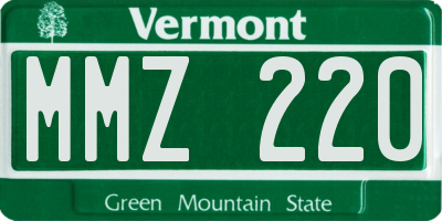 VT license plate MMZ220
