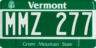 VT license plate MMZ277