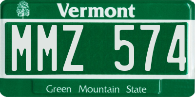 VT license plate MMZ574