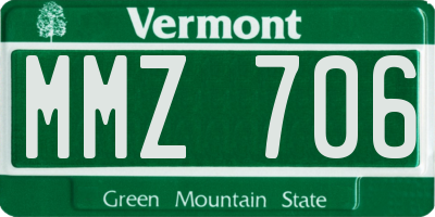 VT license plate MMZ706