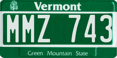 VT license plate MMZ743