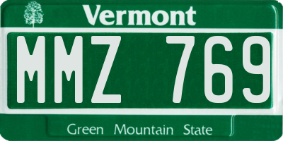 VT license plate MMZ769