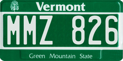 VT license plate MMZ826